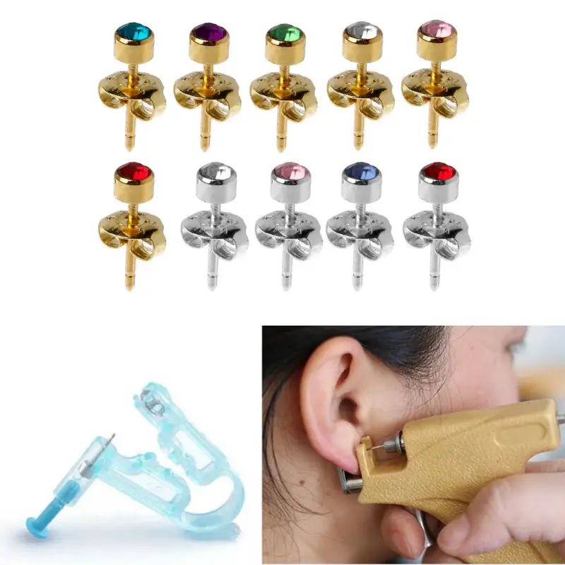 

12 Pairs Mini CZ Crystals Ear Studs Piercing Earrings Set Hypoallergenic Jewelry