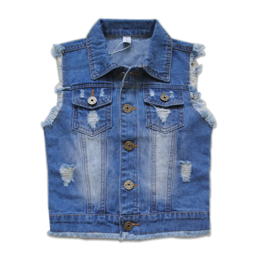 6042 kids clothing children's clothes denim casual hole jeans Vests ...