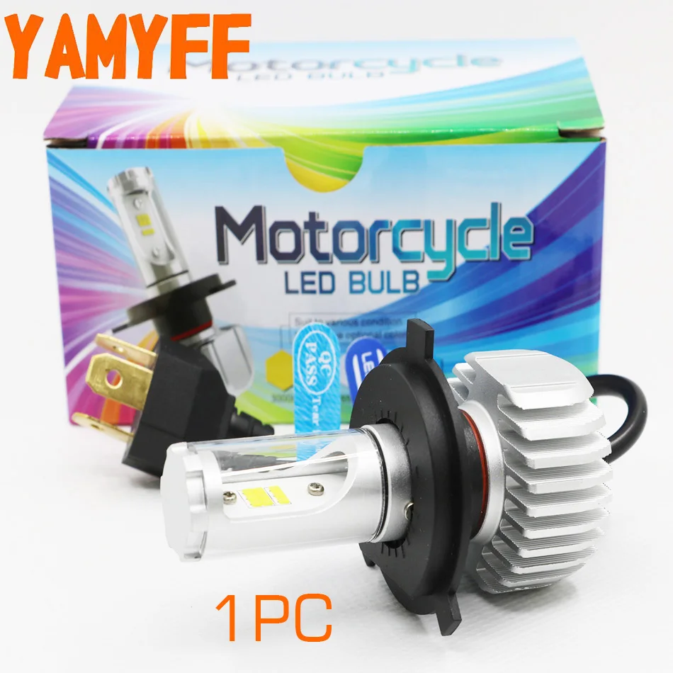 

YAMYFF H4 LED Motorcycle Headlight Bulb Color Film 3000K 4300K 6500K 8000K ZES Hi/Lo Conversion Kit Motor Bike Headlamp Bulb 12V