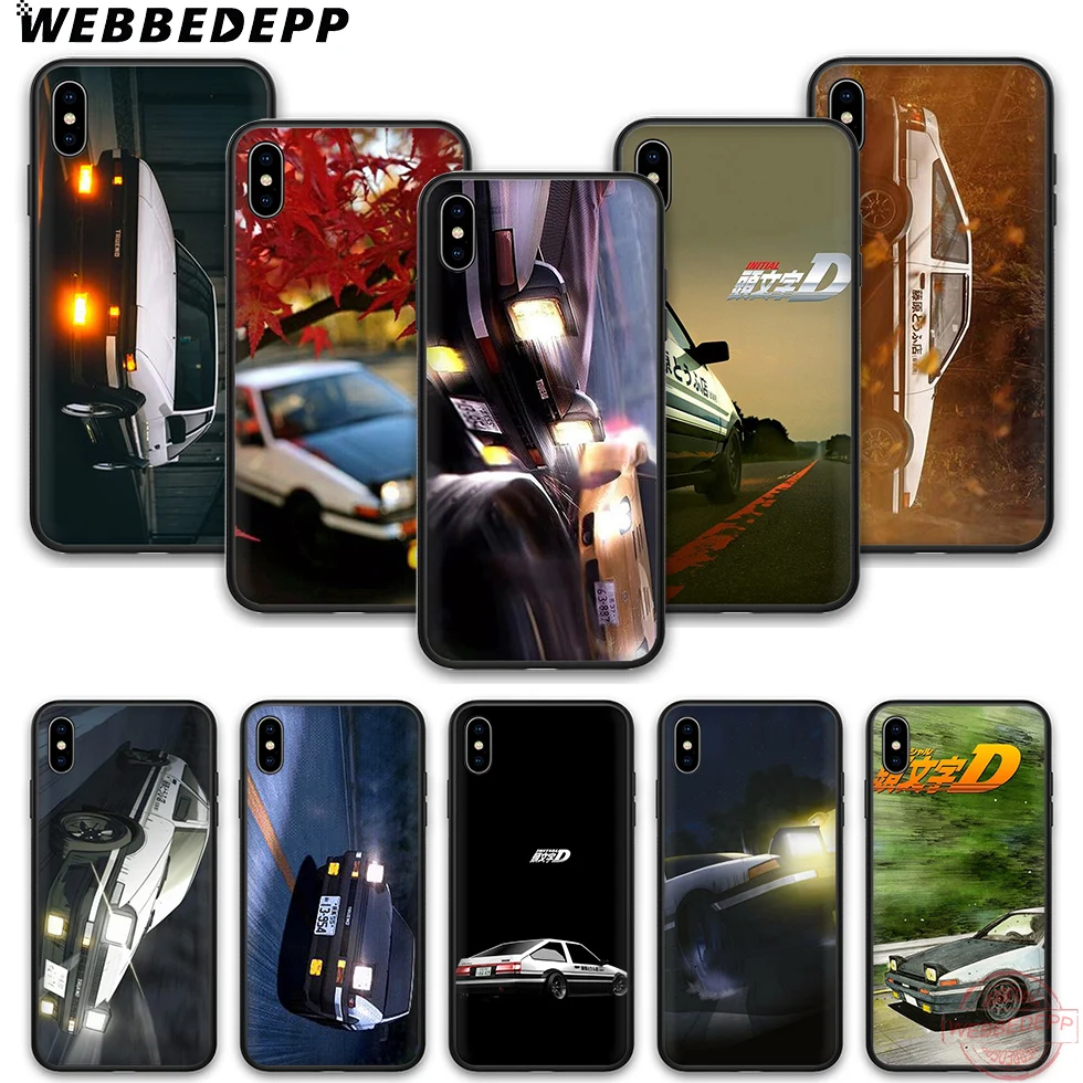 

WEBBEDEPP AE86 Initial D soft silicone phone case for iPhone 5 6 7 8 Plus X XS XR XS Max.11 11peo 11proMax