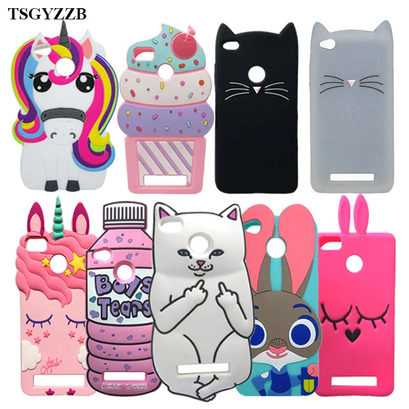 For Xiaomi Redmi 4X Case 5.0 inch Cute 3D Silicon Cat Cupcakes Unicorn Cartoon Soft Phone Case Cover For Xiaomi Redmi 4X Redmi4X