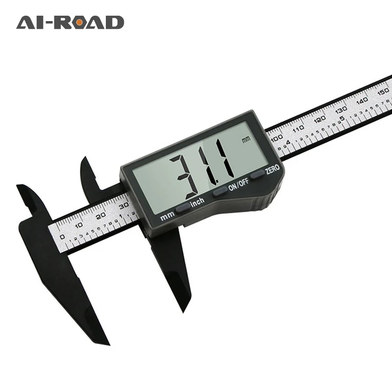 

Full-screen Vernier Caliper 0-150mm Silver-gray Digital Plastic Electronic Caliper Gauge Micrometer Measuring Tool Digital Ruler