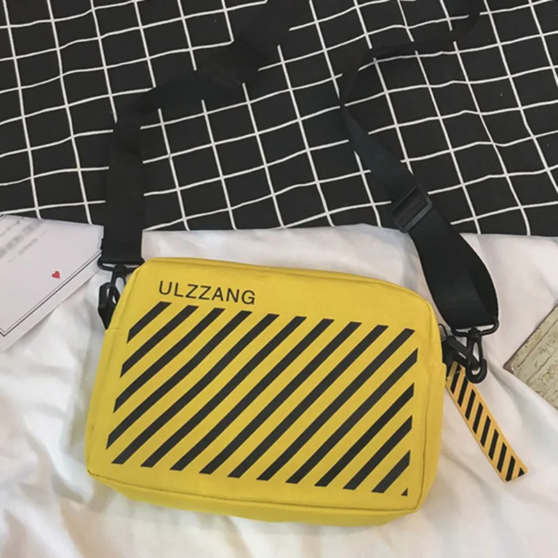 

Harajuku Bags for 2019 Women Fashion Canvas Messenger Bag Letter Stripe Printing Crossbody Bags Large Capacity Shoulder