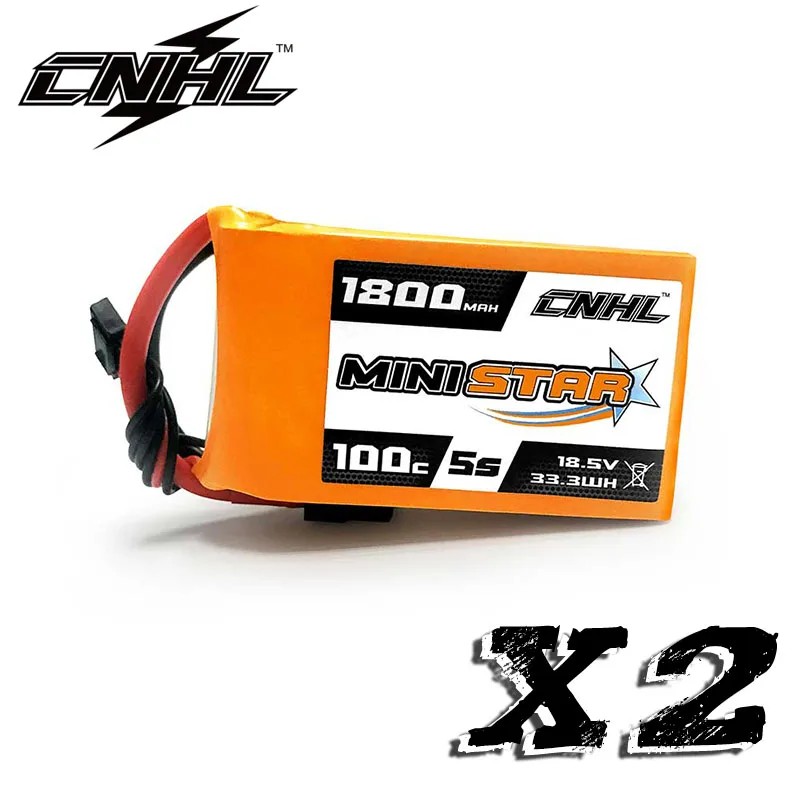 2 шт CNHL MiniStar 1800 mAh 5s 18,5 V 100C Lipo батарея - Цвет: 2pcs