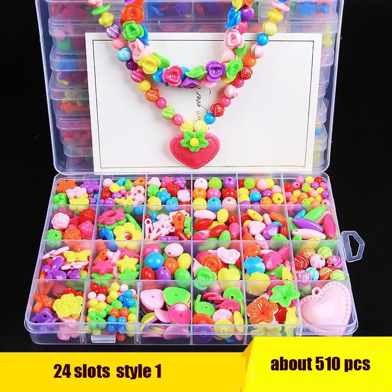 24 слота около 550 шт детского творчества Diy смешанные цвета разделитель бисер набор с коробкой для Детский Набор для творчества ручная работа Бисероплетение - Цвет: style 1