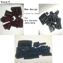 For Kia Sorento 2015 2016 2017 car Groove Gate slot armrest Storage Rubber non slip mats