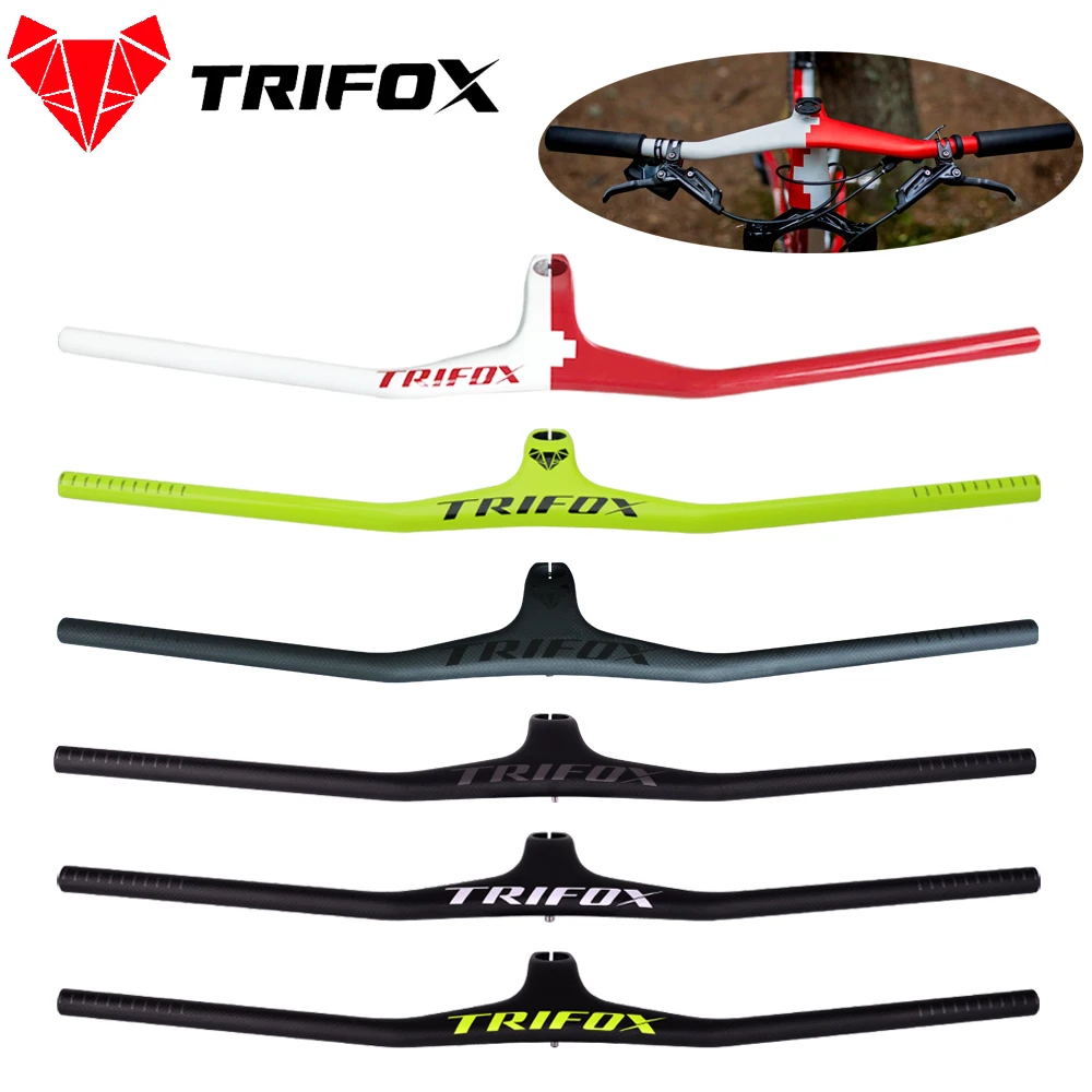 TRIFOX MTB велосипедный стояк-17/2 градусов однообразный Интегрированный руль со стержнем 3 к черный матовый 600-800 мм углеродный MTB руль