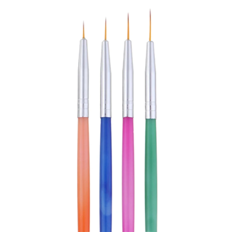 4pcs/set Nail Art Liner Painting Brushes Polish Drawing Painting Carving Pen UV Gel Manicure Tool Set 7mm/9mm/11mm/13mm