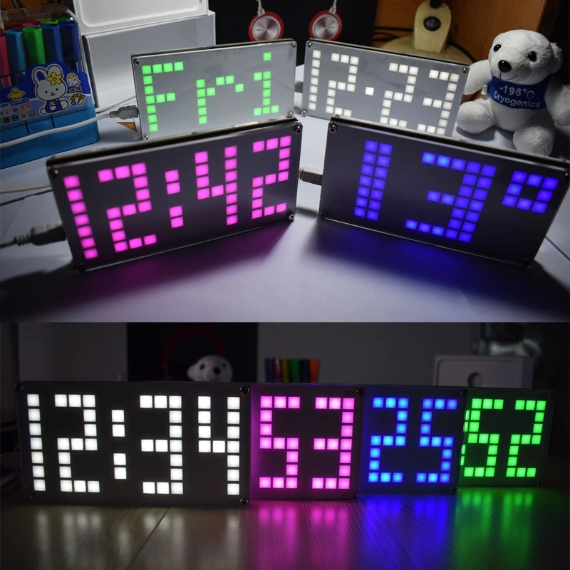 

OOTDTY Touch Clock-DIY DS3231 Touch Key Input Brightness adjustable Big Size LED Alarm Clock Kit