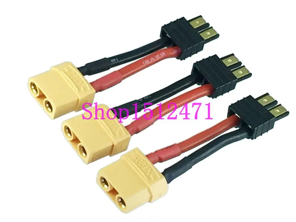 3pcs XT90 XT 90 female to Traxxas TRX Male Adapter 12AWG Battery