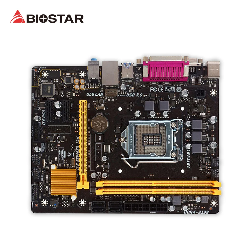 BIOSTAR H110MDS2 PRO D4 Original Used Desktop Motherboard H110 LGA 1151 DDR4 32G SATA3 USB3.0 Micro ATX biostar new h110mlc desktop motherboard for intel core i5 i7 7700k 6700 cpu lga 1151 micro atx ddr4 2133 1866 computer mainboard