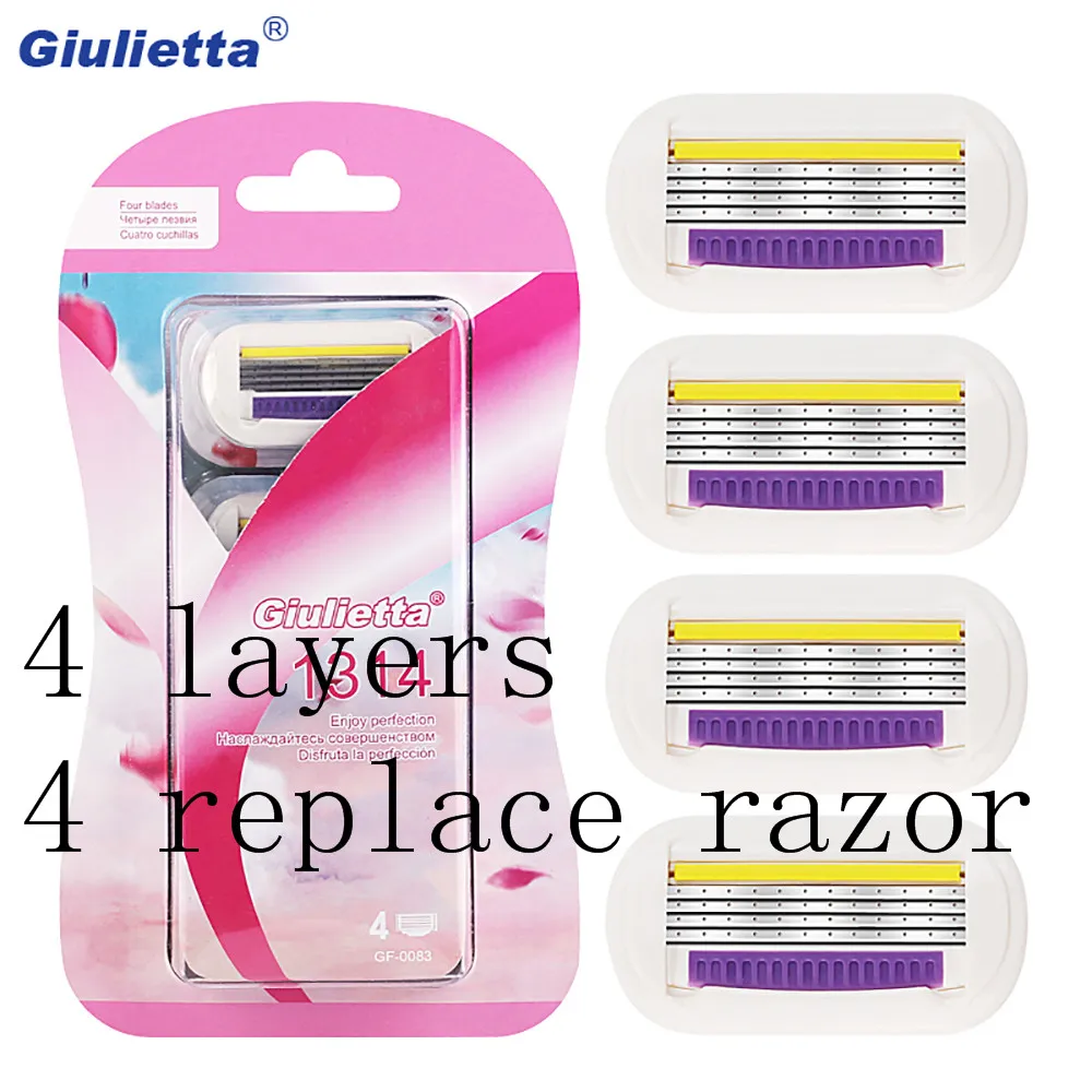 

New Giulietta Sharp Shaver 4pcs Razor Blades for Women Dedicated Manual 4-Layer Blade Compatible for Giulietta Shaving Handle