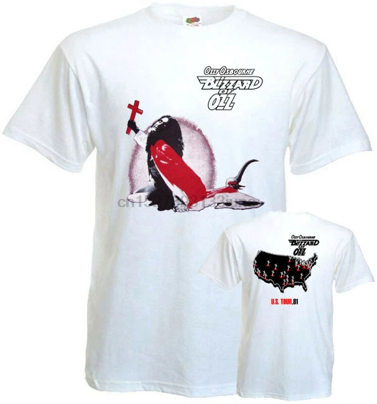Ozzy Osbourne US Tour 1981 T-shirt Double Sided white all sizes S...5XL Ozzy Osbourne US Tour 1981 T-shirt Double Sided white all sizes S...5XL