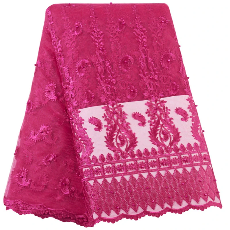 

5 yard/lot! african lace fabric nigerian lace fabric with beads, african lace fabric for wedding dress free shipping