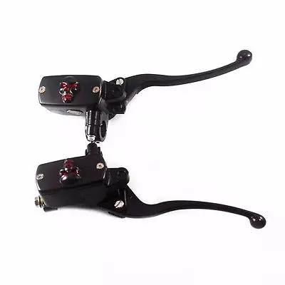 

Black 7/8" 22mm Skull Handlebar Control Reservoir Brake Clutch Lever Motorcycle