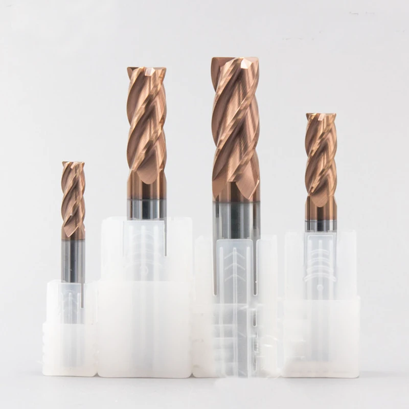 HRC68 Вольфрамовая сталь с 4 канавками 12 мм R0.5 R1 R0.2 круглые угловые концевые фрезы