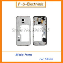 10 шт./лот средний ободок для Samsung Galaxy S5 мини-корпус средняя панель рамка с объективом камеры стекло