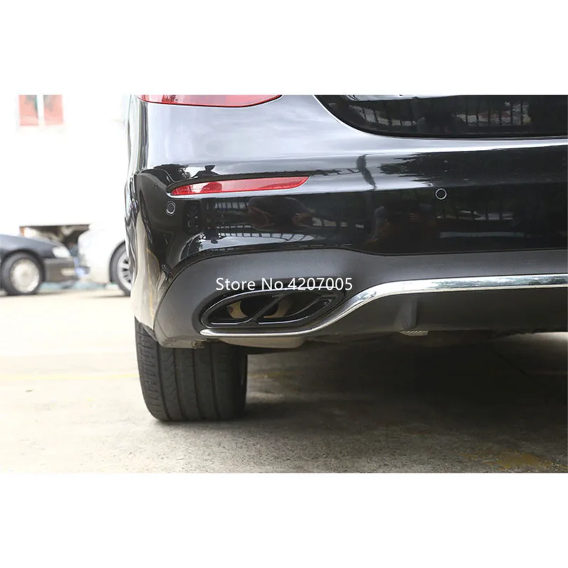 2 шт. выхлопная труба из нержавеющей стали для автомобиля Накладка Mercedes Benz E C Class