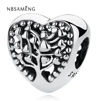 

2018 Newest Authentic 925 Sterling Silver Bead Flourishing Hearts Charm Beads Fit Pandora Bracelets DIY Jewelry Gift