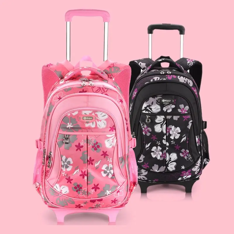 

Removable Children School Bags with 2 Wheels for Girls Boys Trolley Backpack Kids Wheeled Bag Bookbag travel luggage Rucksack