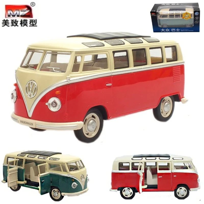 

MZ 1:24 VW Alloy car model Bus Retro Style Sound and light back to children's toys