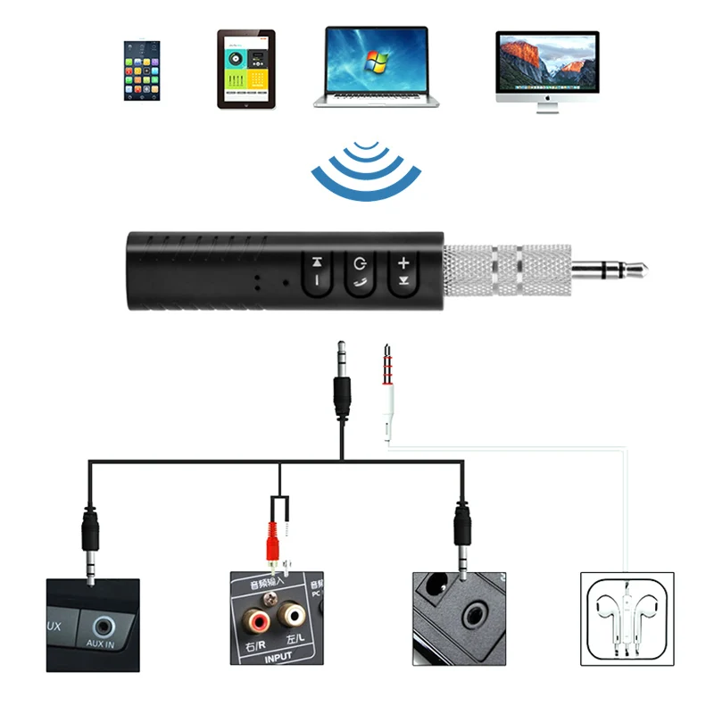 Bluetooth ресивер VAORLO с разъемом AUX 3 5 мм комплект громкой связи для автомобиля
