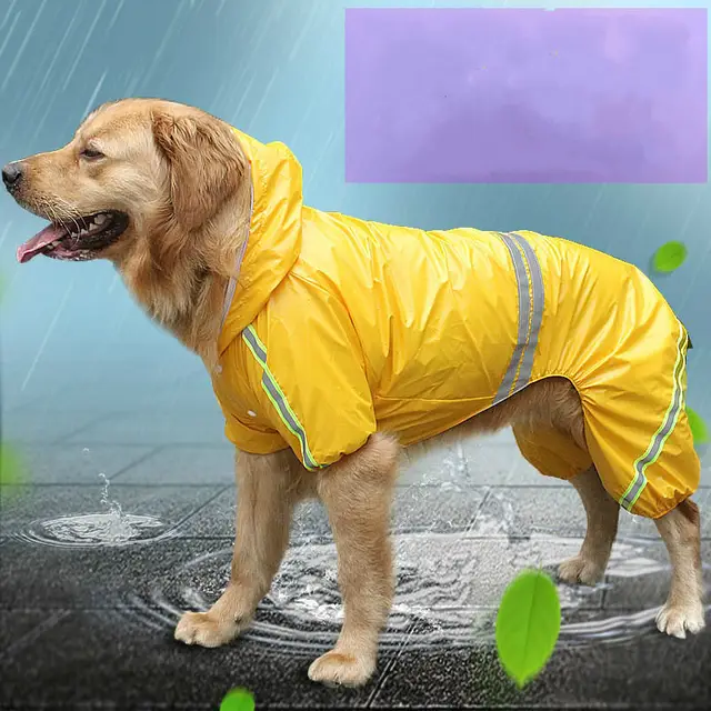 New Pet Raincoat Golden Retriever Medium Large Dog Reflective Waterproof Windproof Dog Raincoat