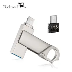 Richwell флэш-накопитель 16 г 32 ГБ 64 ГБ Micro USB накопитель Lightning/OTG USB флэш-накопитель для iPhone 5/5S/5C/6/6 S Plus/IPad/iPhone 7