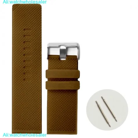 28mm Dark Brown Silicone Jelly Rubber Ladies Men Watch Band Straps WB1079R28JB