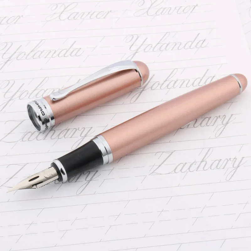 A5 JINHAO Роза Золотой подарок каллиграфия практика кончик круга 750 zb G перо фонтан медная ручка - Цвет: A5