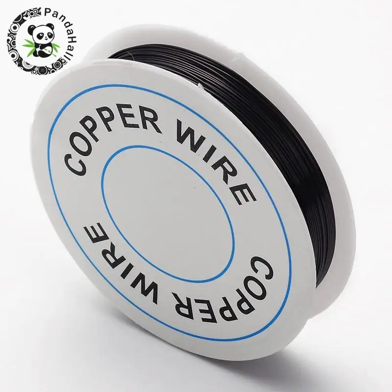

Copper Jewelry Wire, Black, 0.5mm; about 9.5m/roll