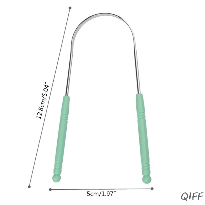 1 шт., скребок для языка из нержавеющей стали, очиститель свежего дыхания, очищающая зубная щетка с покрытием для языка, инструменты для гигиены полости рта