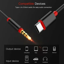 Разъем 3 5 мм мужской автомобильный AUX Аудио адаптер Кабель AUX 1M USB Тип C до 3 5 мм AUX Кабель
