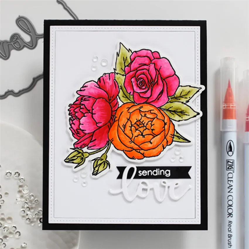 

Naifumodo Spring Bouquet Flowers Stamp & Metal Cutting Dies for DIY Scrapbooking Embossing Paper Cards Making New Arrival 2019