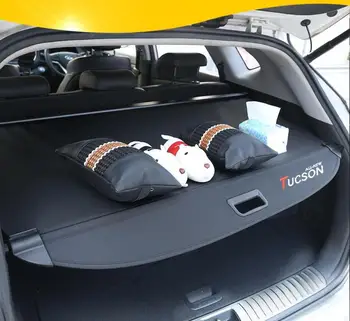 

Rear Parcel Shelf Trunk Cover Material Curtain Rear Curtain Retractable Spacer Rear Racks For Hyundai Tucson 2015 2016 2017 2018