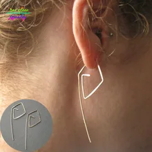 Boho ethnique or Triangle boucles d'oreilles pour femmes à la main spirale fil boucles d'oreilles mode géométrique boucles d'oreilles 2018 bijoux Brincos(China)
