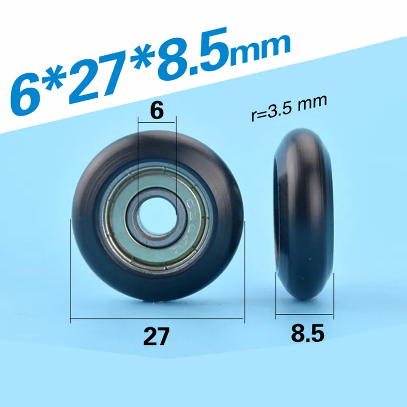 

6 * 27 * 8.5mm embedded bearing pulley package plastic bearing pulley windows small wheel nylon POM pulley R type timing pulley