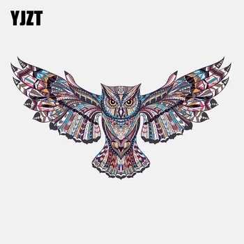 

YJZT 18.1CM*10.2CM Personalized Owl Tribal Totem PVC Car Sticker 11-01288