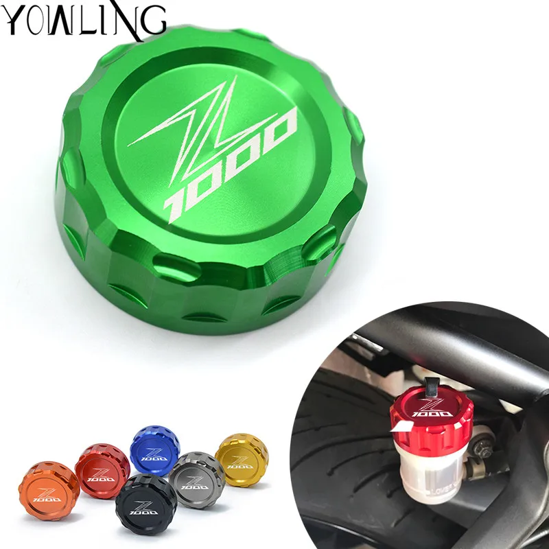 Motorcycle CNC Aluminum Rear Brake Fluid Reservoir Cover Cap For Kawasaki Z1000 Z 1000 2006-2016 2010 2011 2012 2013 2014 2015