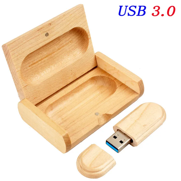 JASTER USB 3,0 высокоскоростной логотип клиента деревянный USB флеш-накопитель кленовое дерево+ коробка Флешка 4 ГБ 8 ГБ 16 ГБ 32 ГБ 64 Гб карта памяти подарки - Цвет: USB with BOX