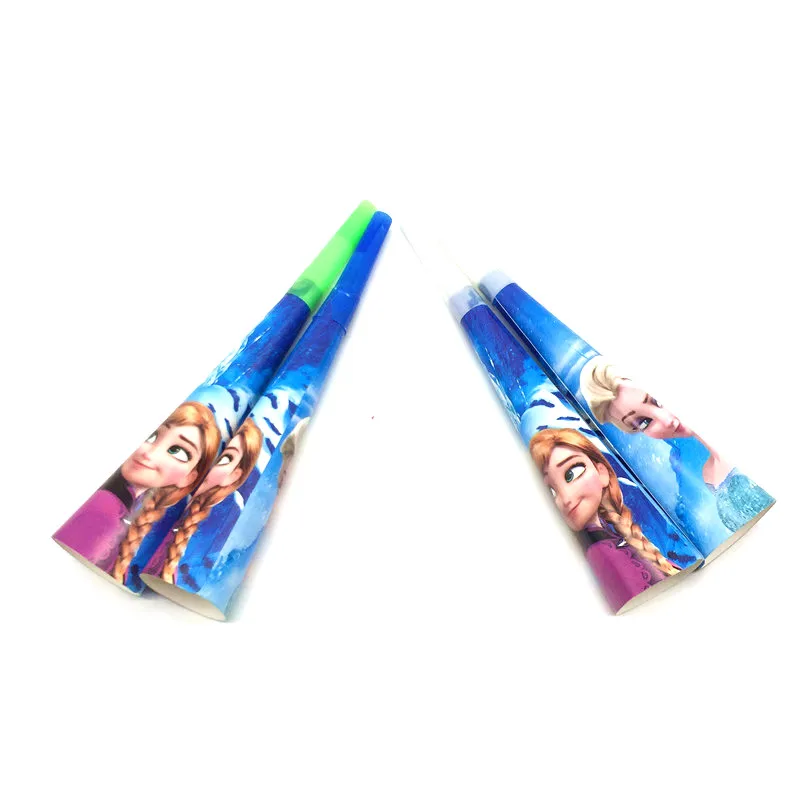 

6Pcs/Lot Pop Disney Frozen Theme Design Trumpet Noise Maker Kid Birthday Party Toy Supplies Princess Anna Elsa Cartoon Horns