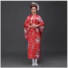 Модный японский атлас юката с Оби пикантные Для женщин кимоно хаори Новинка Винтаж вечерние платье для выпускного вечера цветочный один размер