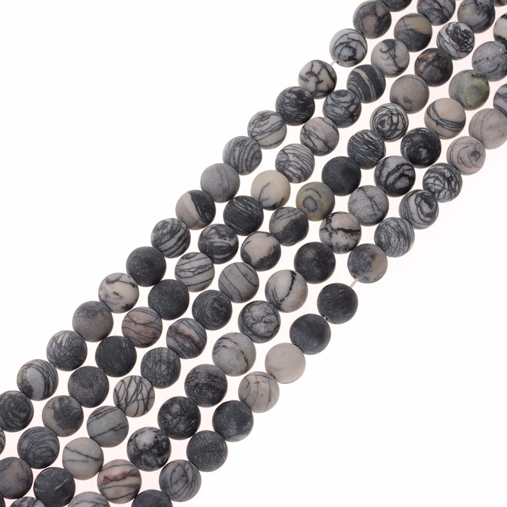 

Nature stone 4 6 8 10 12mm Matte Grid-like stripe beads Round loose beads for DIY Bracelet Necklace Jewelry Making Accessories