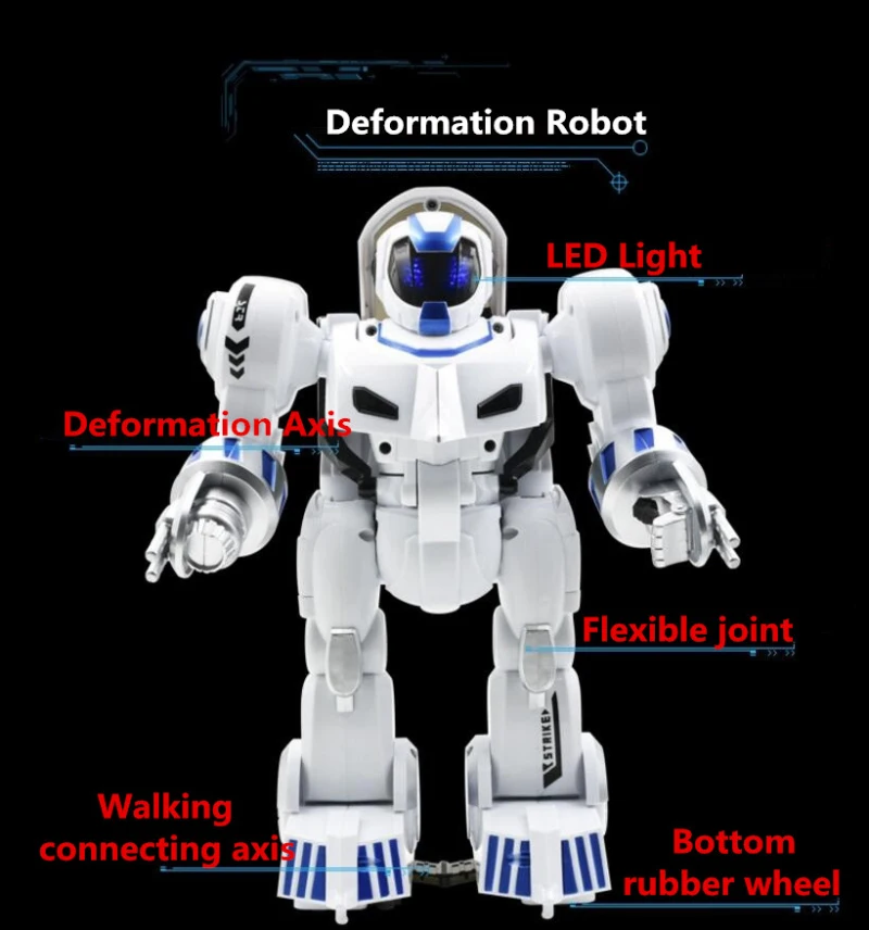 Early Education Electric Interactive Remote Control Deformation RC Robot Truck Toy Fingerprints IR Smart Walking Robot Model Toy