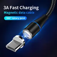 כבל נתונים כבל נתונים מגנטי סוג C טעינה מהיר מטען מגנט כבל עבור לאבזר טלפון חכמים iPhone Samsung Huawei (2)