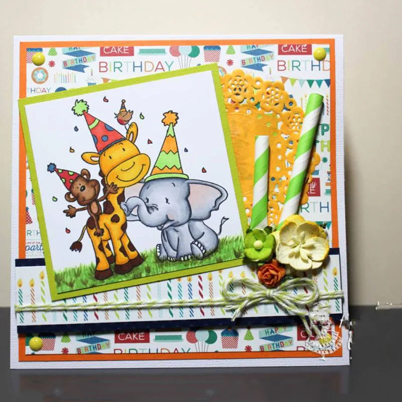 

JC Rubber Stamps and Metal Cutting Dies Scrapbooking Elephant Animal Party Stencil Card Making Folder Paper Handmade Album Craft