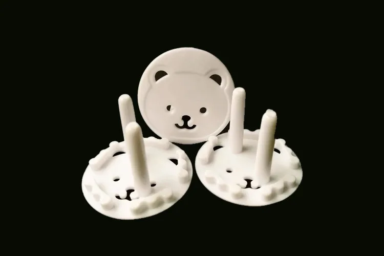 Urso da Criança Infantil do Bebê Cobertura da Fechadura Plugue de Dois Adorável Rodada Forma Segurança Elétrica Soquete Protetor Pinos 100 Pçs - Lote 9 Segurança elétrica