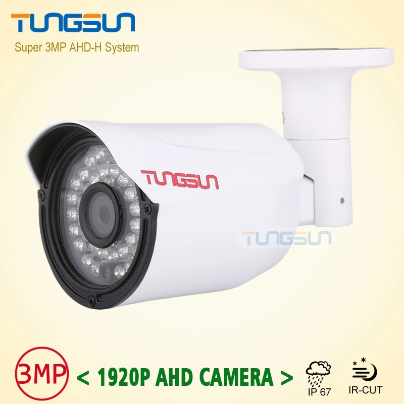 ФОТО New Super 3MP HD Full 1920P AHD Camera Security CCTV White Metal Bullet Video Surveillance Waterproof 36 infrared Night Vision