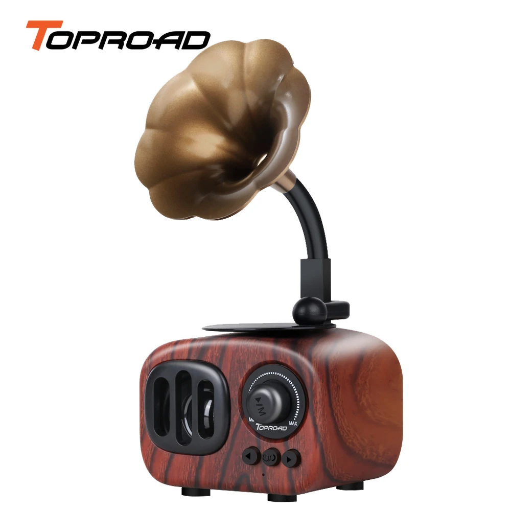 TOPROAD Ретро деревянный Bluetooth динамик беспроводной 3D стерео громкоговоритель