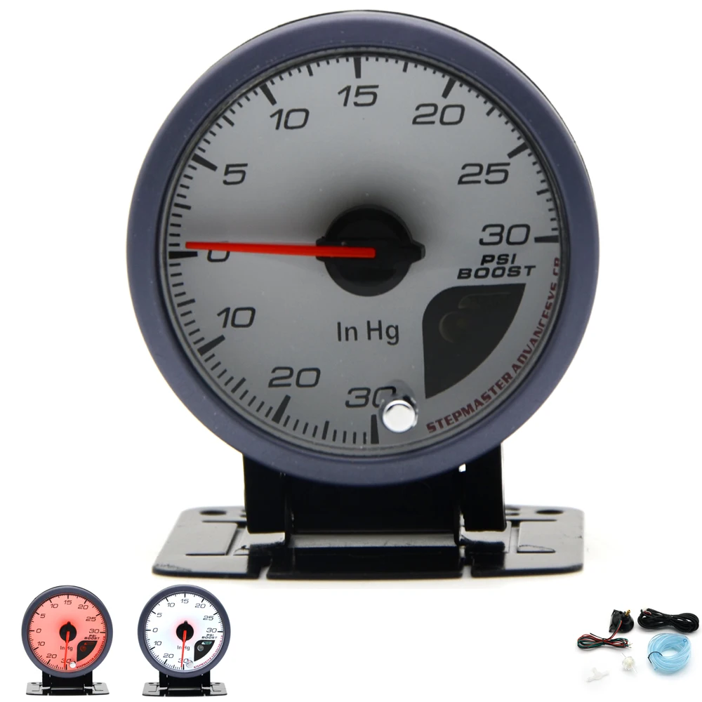 Dragon Gauge 60MM 30 30 PSI Boost Turbo Gauge White Face Dual Led Color